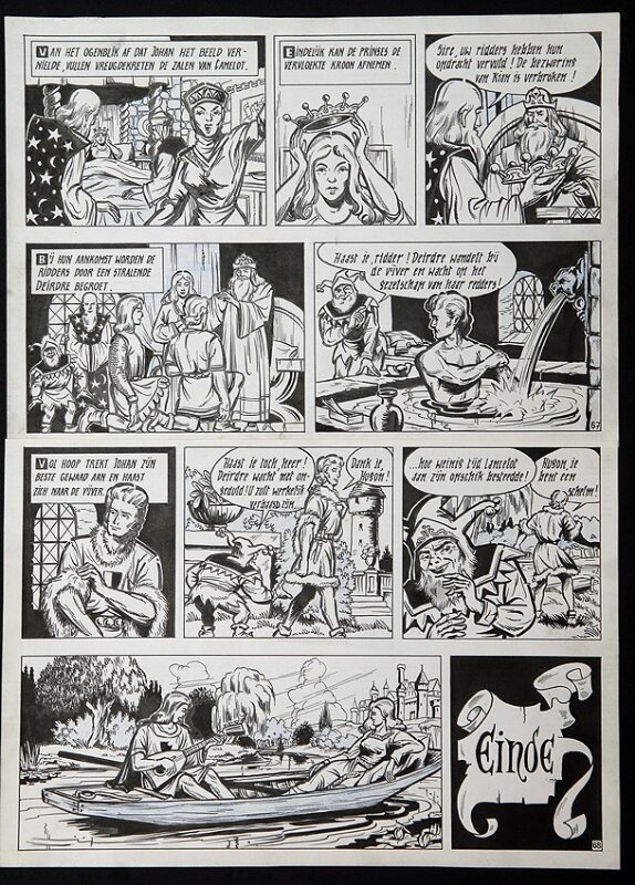 De rode ridder par Willy Vandersteen - Planche originale
