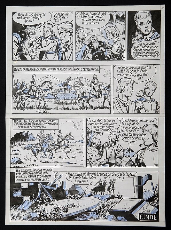 De rode ridder par Willy Vandersteen - Planche originale