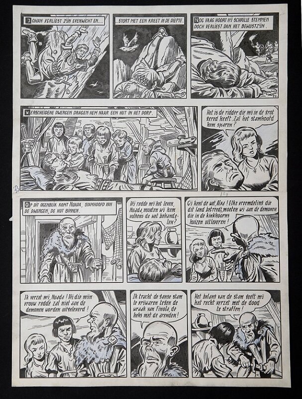 De rode ridder par Willy Vandersteen - Planche originale
