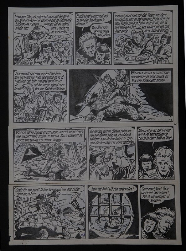 De rode ridder par Willy Vandersteen - Planche originale