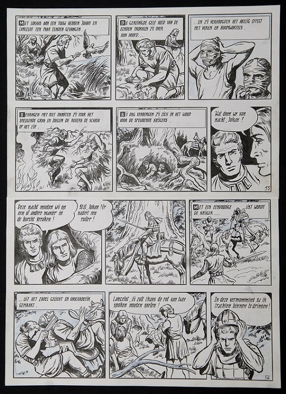 De rode ridder par Willy Vandersteen - Planche originale