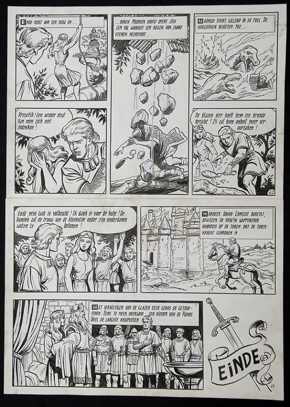 De rode ridder par Willy Vandersteen - Planche originale