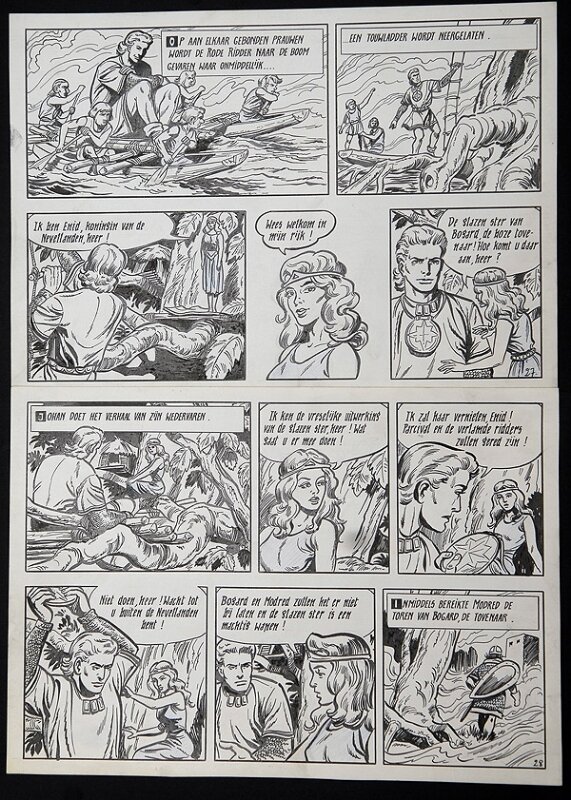 De rode ridder par Willy Vandersteen - Planche originale
