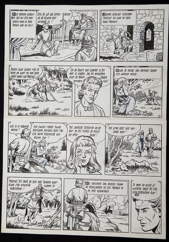 De rode ridder par Willy Vandersteen - Planche originale