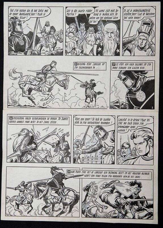 De rode ridder par Willy Vandersteen - Planche originale