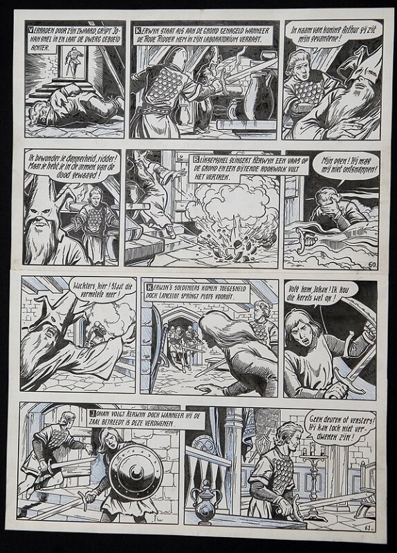 De rode ridder par Willy Vandersteen - Planche originale
