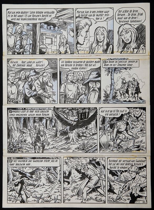 De rode ridder par Willy Vandersteen - Planche originale