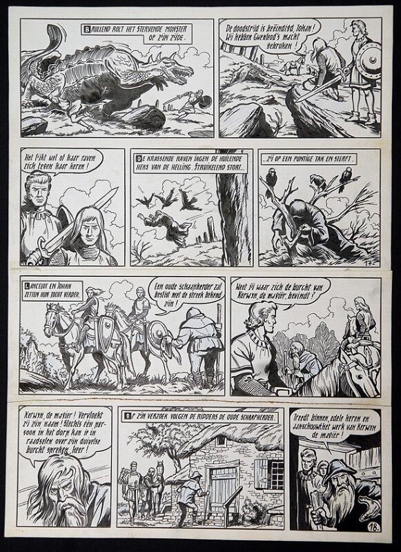 De rode ridder par Willy Vandersteen - Planche originale