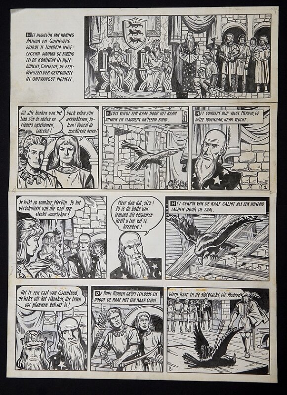 De rode ridder par Willy Vandersteen - Planche originale