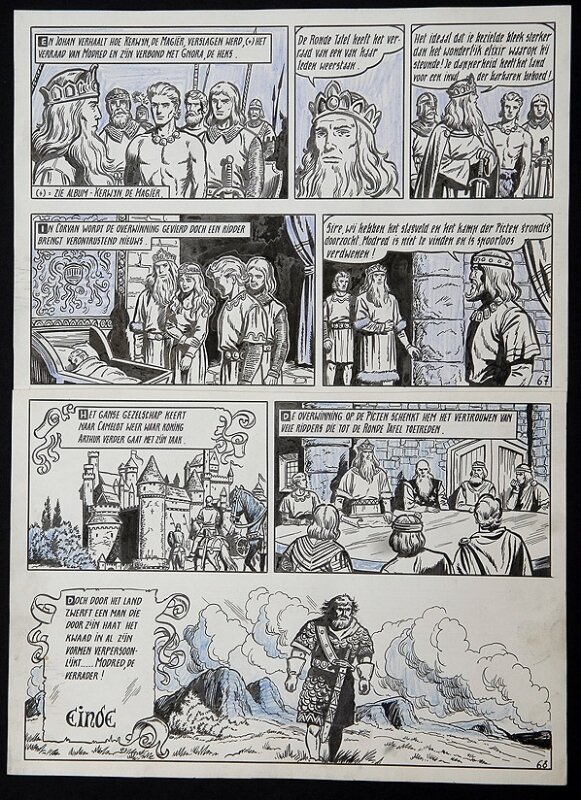 De rode ridder par Willy Vandersteen - Planche originale