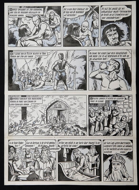 De rode ridder par Willy Vandersteen - Planche originale