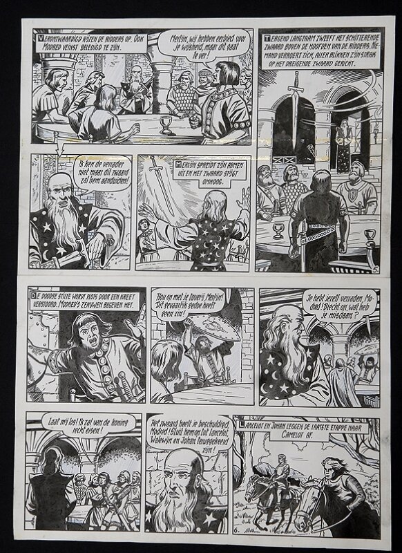 De rode ridder par Willy Vandersteen - Planche originale