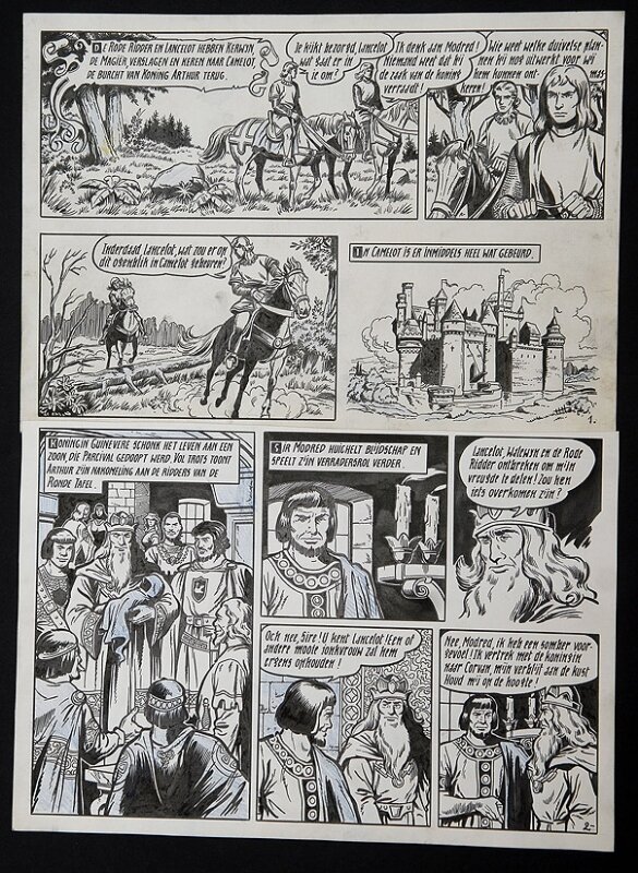 De rode ridder par Willy Vandersteen - Planche originale
