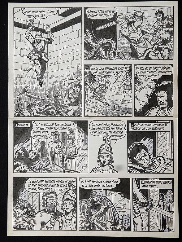 De rode ridder par Willy Vandersteen - Planche originale
