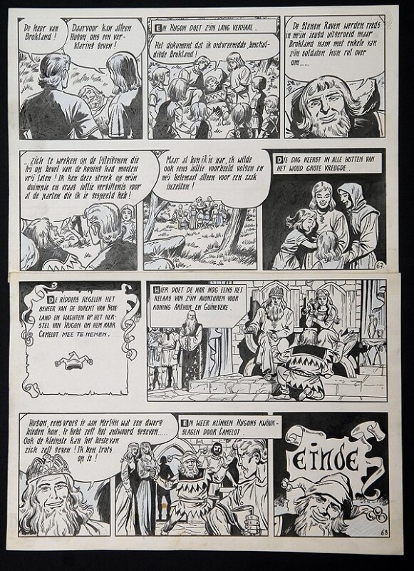 De rode ridder par Willy Vandersteen - Planche originale