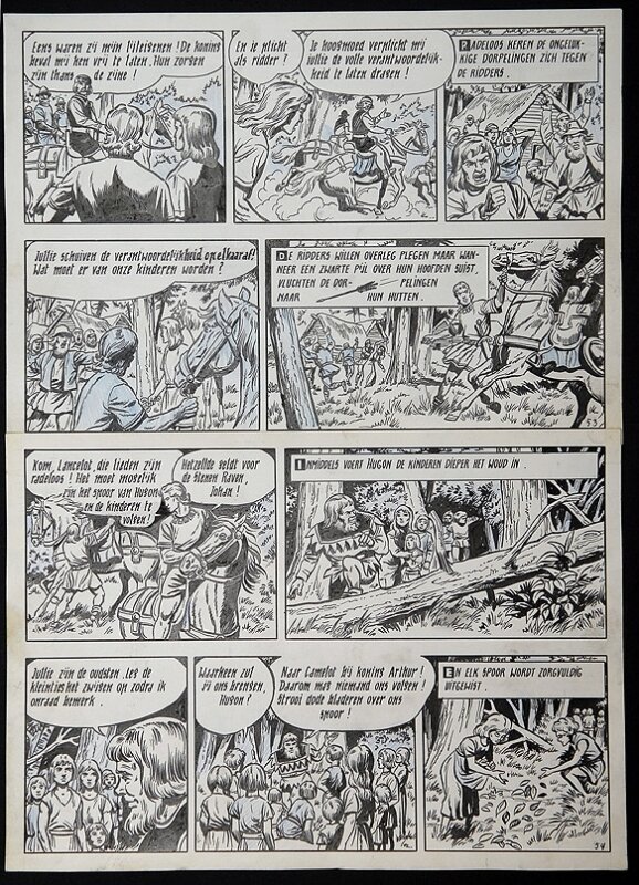 De rode ridder par Willy Vandersteen - Planche originale