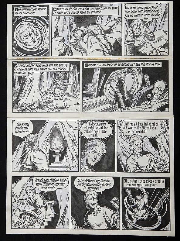 De rode ridder par Willy Vandersteen - Planche originale