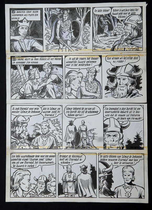 De rode ridder par Willy Vandersteen - Planche originale