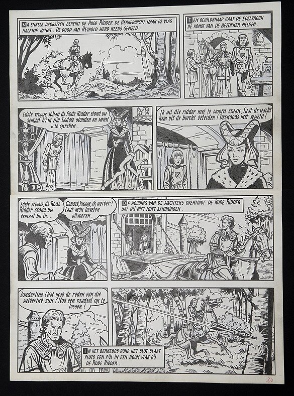 De rode ridder par Willy Vandersteen - Planche originale