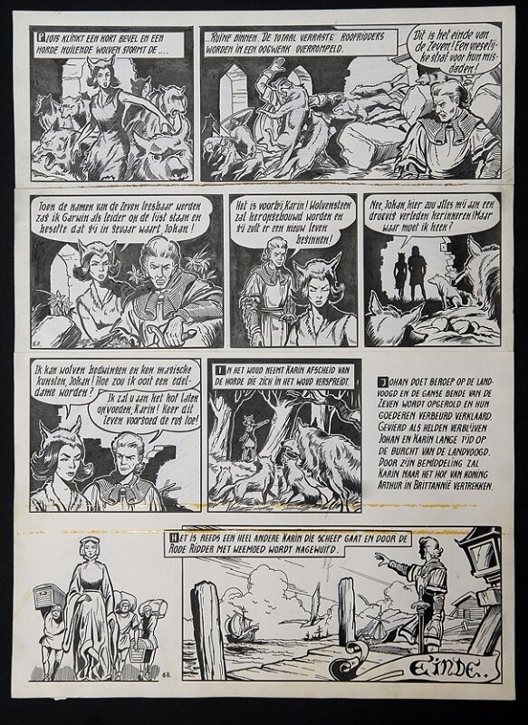 De rode ridder par Willy Vandersteen - Planche originale