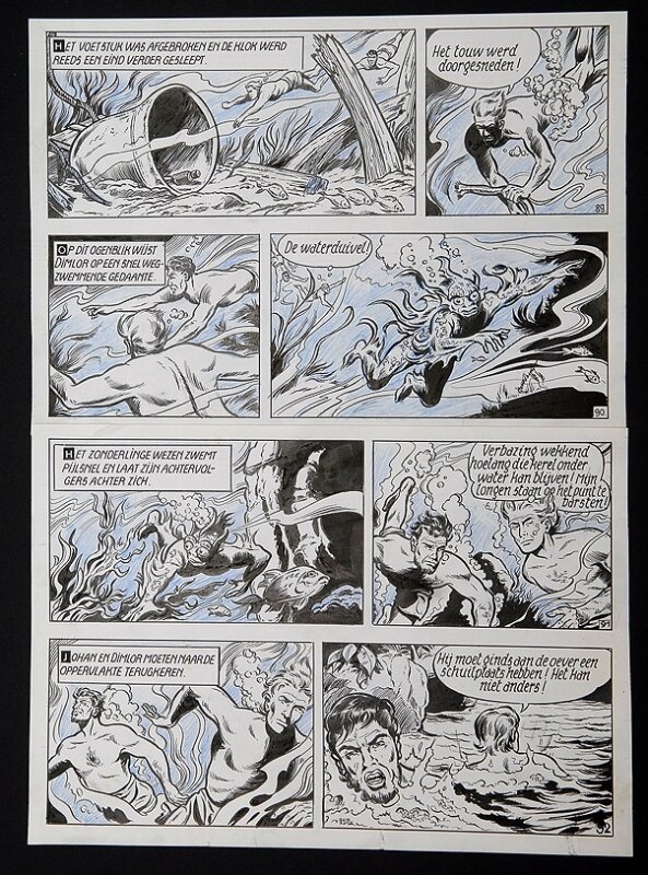 De rode ridder par Willy Vandersteen - Planche originale