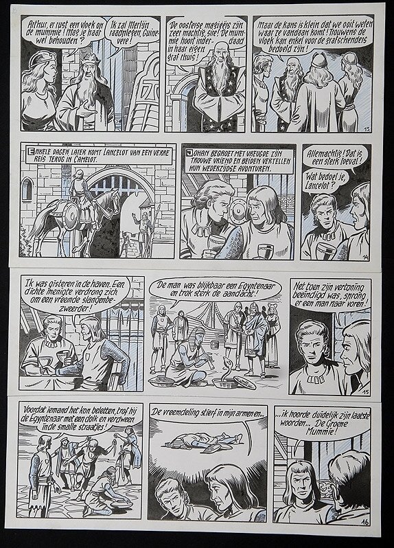 De rode ridder par Willy Vandersteen - Planche originale