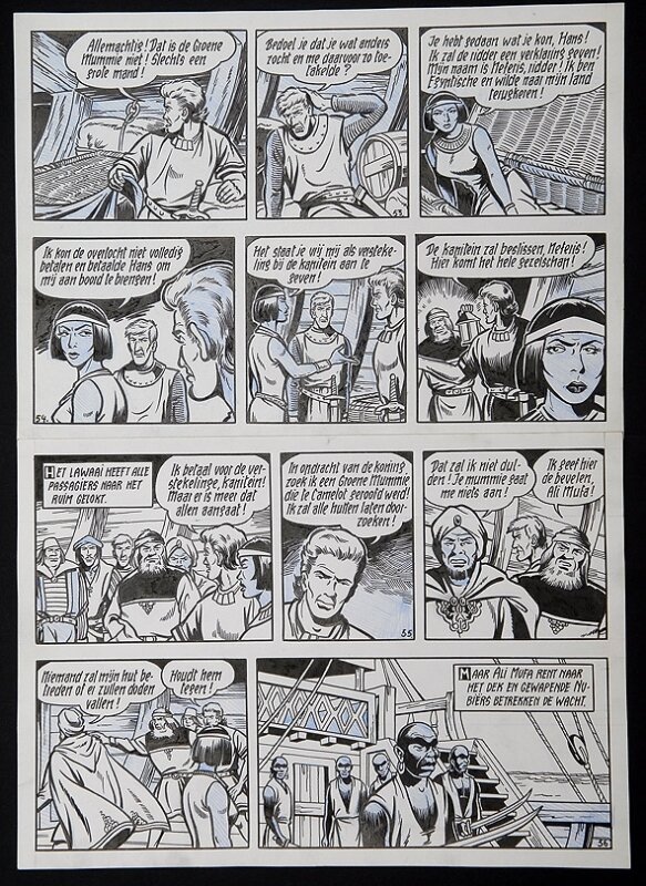De rode ridder par Willy Vandersteen - Planche originale