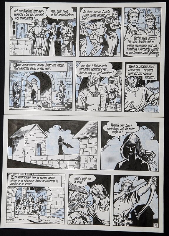 De rode ridder par Willy Vandersteen - Planche originale