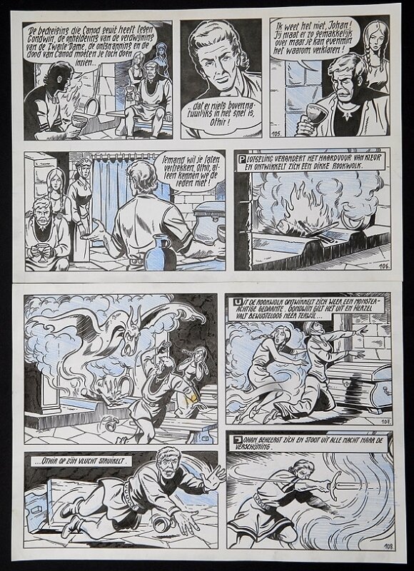 De rode ridder par Willy Vandersteen - Planche originale