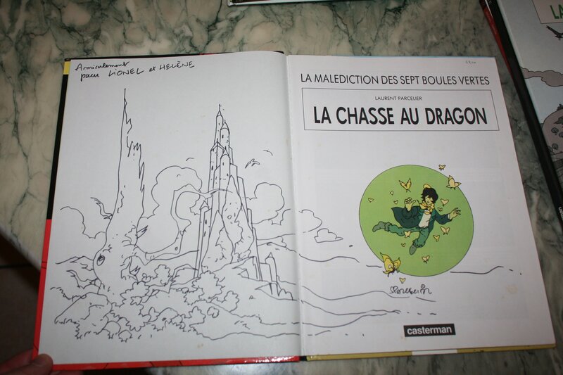 Laurent Parcelier, La malédiction des sept boulles vertes - La chasse au dragon - Dédicace