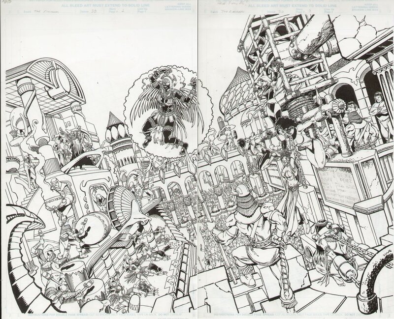 George Perez, Scott Hanna, The Avengers #30 vol 3 pg 2 & 3 - Planche originale