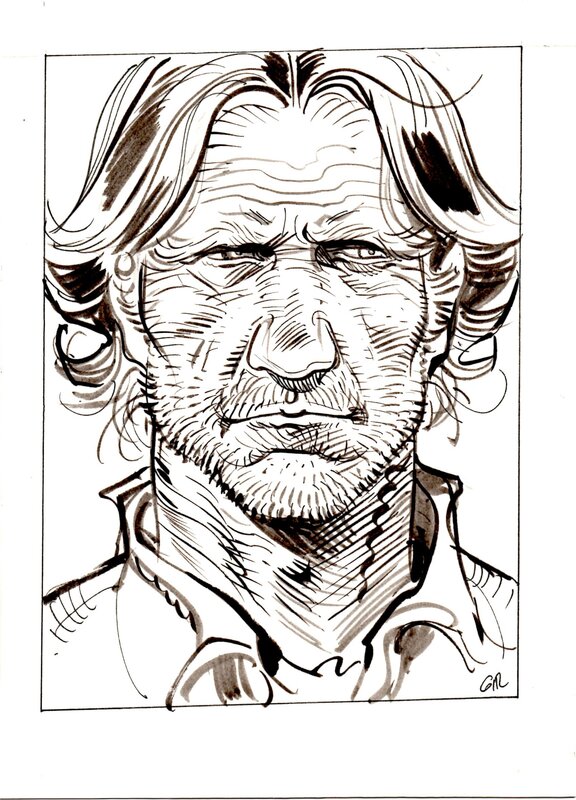 Jean Giraud, Portrait de Red Neck - Illustration originale