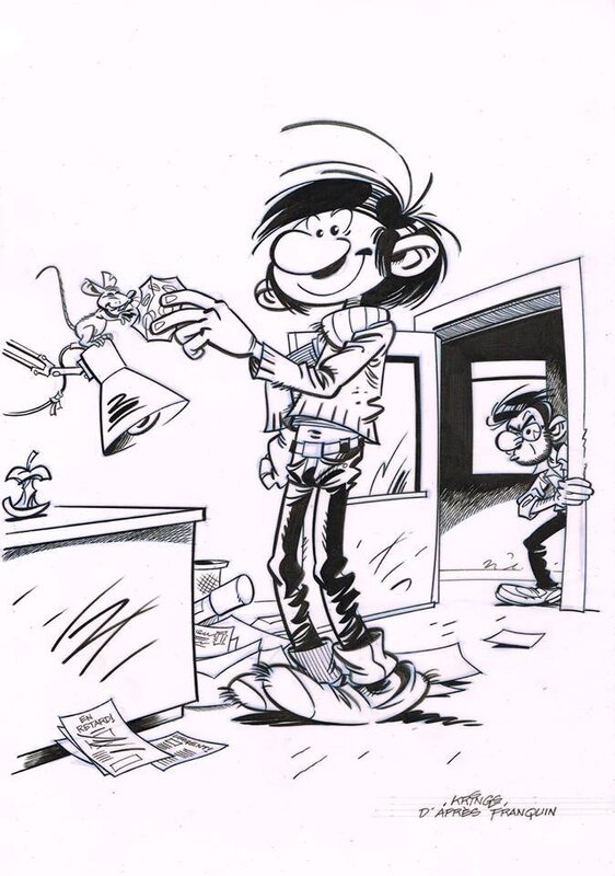Jean-Marc Krings, Hommage a gaston lagaffe - Original Illustration