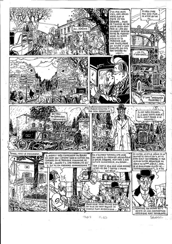 Didier Savard, Dick Hérisson album 11 L´ araignée pourpre page 43 - Planche originale