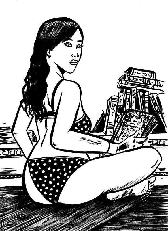 Lectrice callipyge by Deloupy - Comic Strip