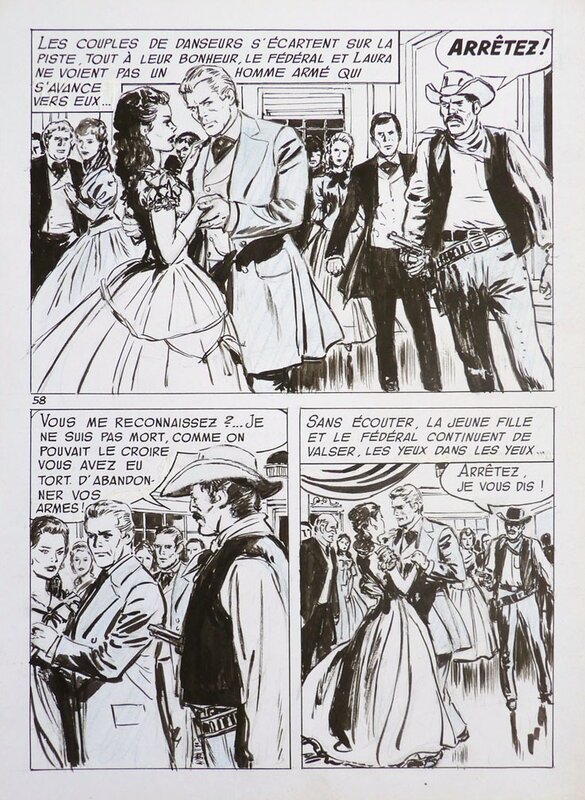 Marc-René Novi, Planche 58 de la Fille au fusil - Parution dans Frimousse (éditions de Chateaudun), 1967 - Comic Strip