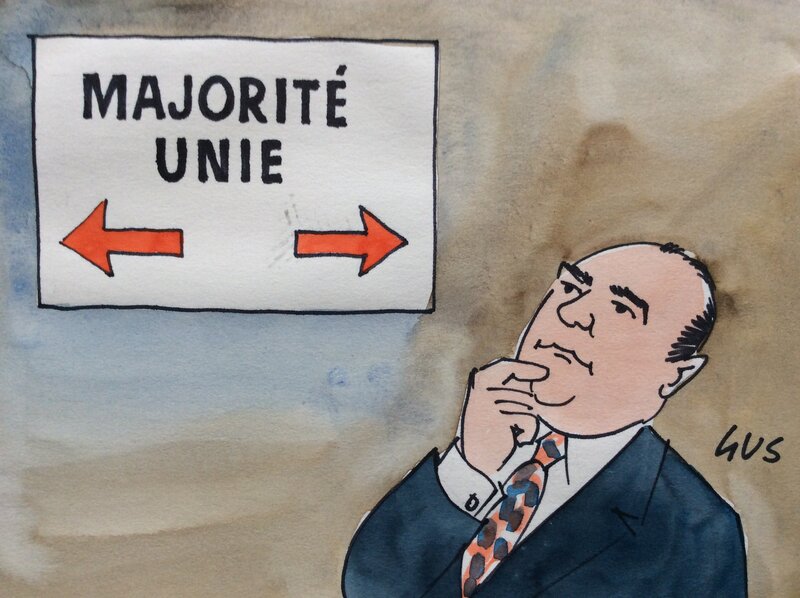 Raymond Barre by Gus - Original Illustration