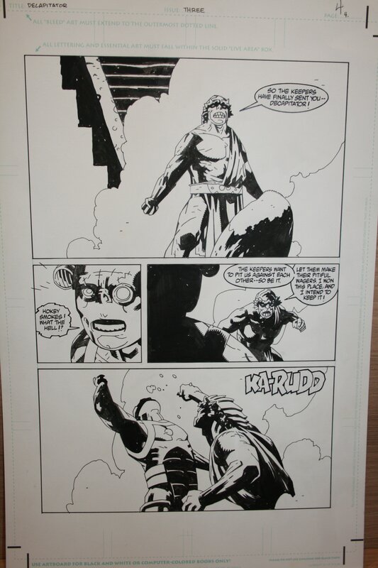 Decapitator 3, page 4, par Mike Mignola - Planche originale