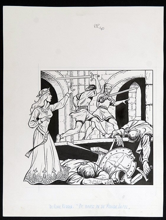 Willy Vandersteen, Karel Biddeloo, Cover De barst in de ronde tafel - Couverture originale