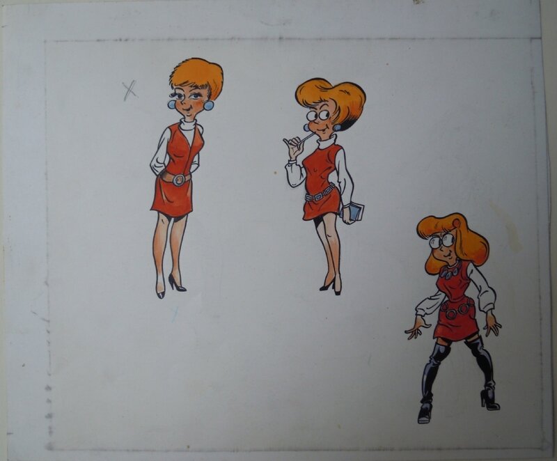 Willy Vandersteen, Ontwerptekening - Jerom de gouden stuntman - Couverture originale