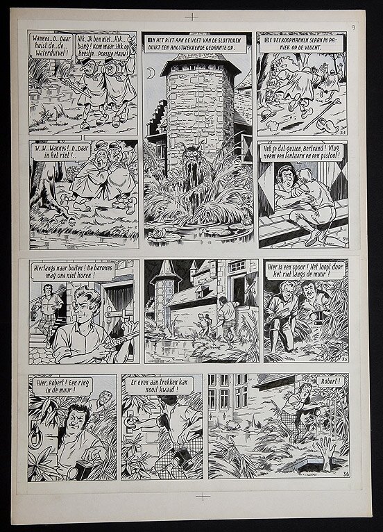 Willy Vandersteen, Robert en Bertrand 1 - Mysterie op Rozendael - Planche originale