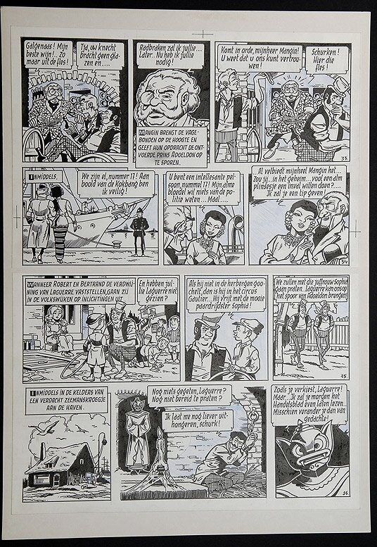 Willy Vandersteen, Robert en Bertrand 11 - De groene draak - Planche originale