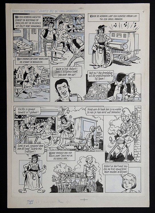 Willy Vandersteen, Robert en Bertrand 12 - Zwarte Mie de orgeldraaister - Comic Strip