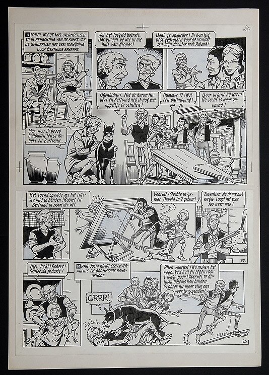 Willy Vandersteen, Robert en Bertrand 14 - De spookhond - Planche originale