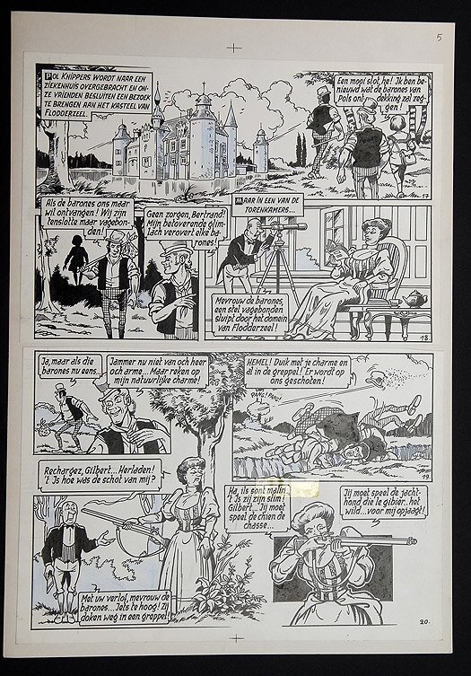 Willy Vandersteen, Robert en Bertrand 16 - Het geheim van Flodderzeel - Planche originale