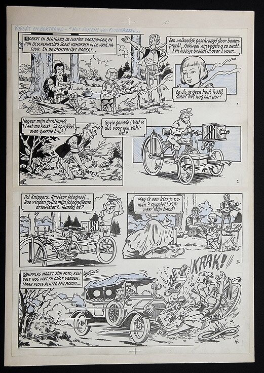 Willy Vandersteen, Robert en Bertrand 16 - Het geheim van Flodderzeel - Planche originale