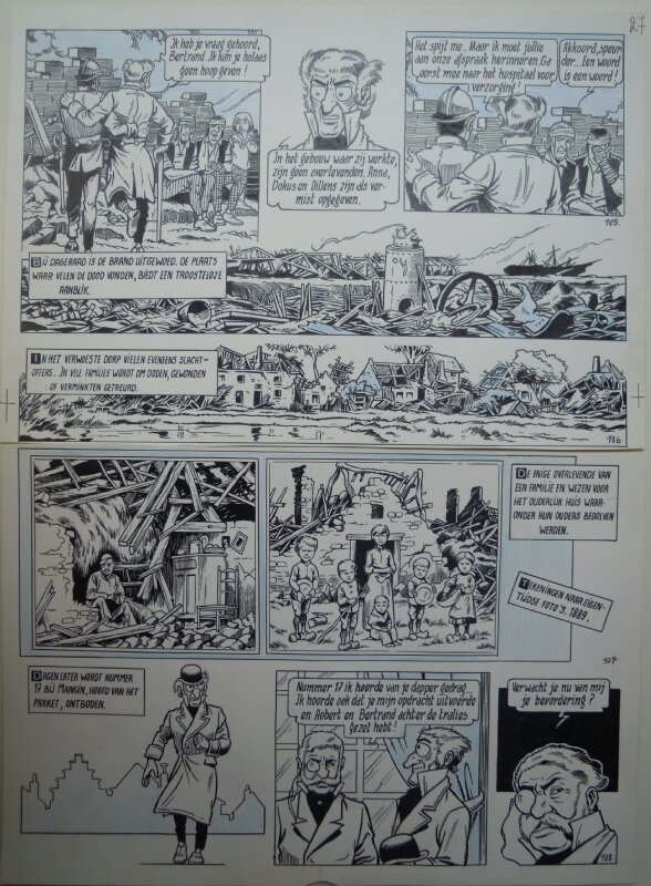 Willy Vandersteen, Robert en Bertrand 21 - De ramp van Corvilain - Planche originale