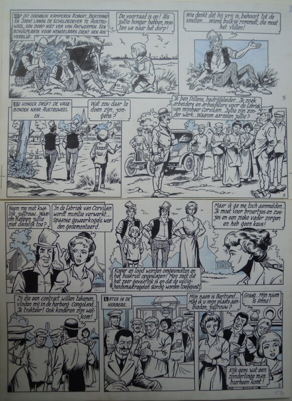 Willy Vandersteen, Robert en Bertrand 21 - De ramp van Corvilain - Planche originale