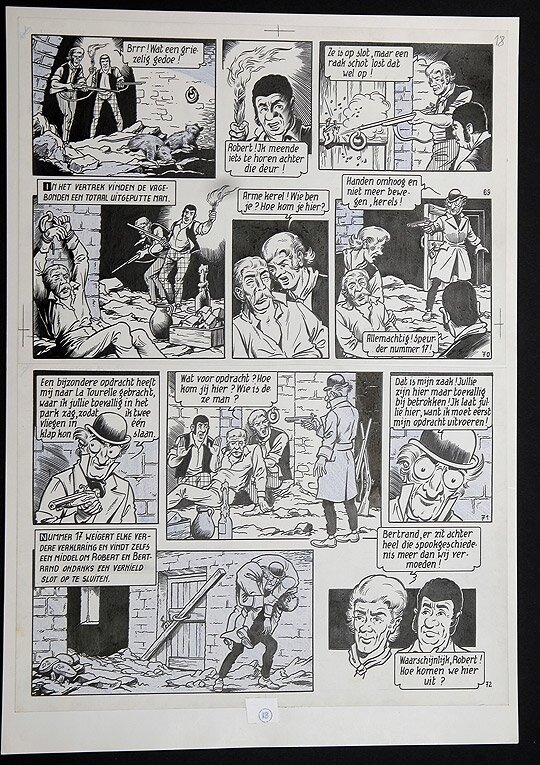 Willy Vandersteen, Robert en Bertrand 23 - Het spookhuis - Planche originale