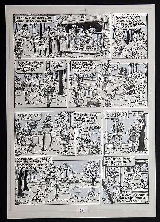 Willy Vandersteen, Robert en Bertrand 25 - Vreemde bezoekers - Planche originale